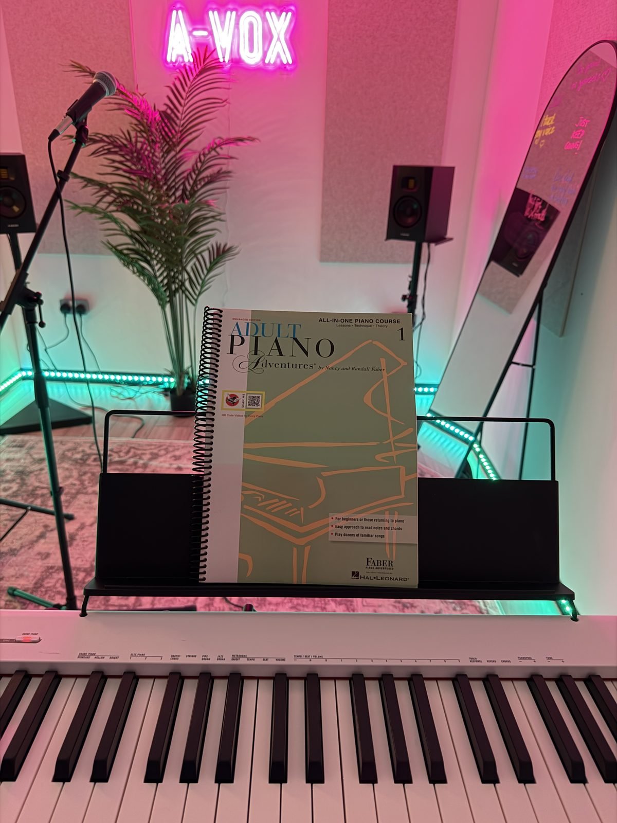 Adult piano lessons in London — Faber Adult Piano Adventures coursebook at A-VOX studio